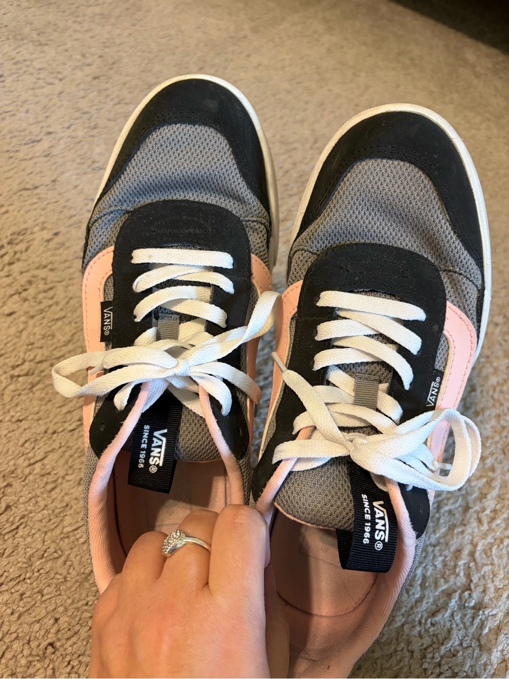 Vans Women's Low-Top Sneakers in Pink, Gray and Black - Picture 9 of 10